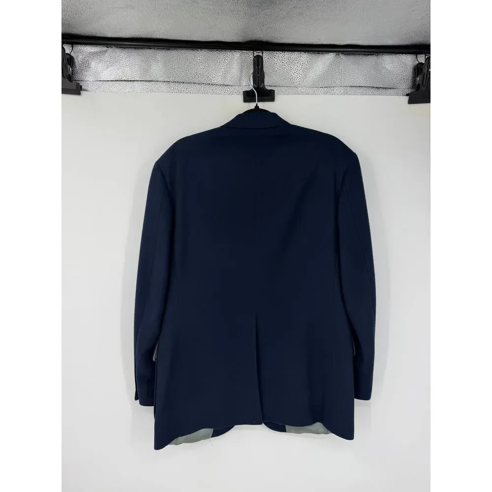 Lands’ End Men’s 38R Navy Blue Wool Blazer Gold Buttons Preppy Trad Ivy League